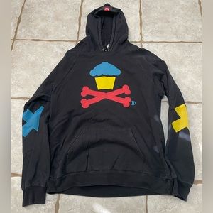 Johnny Cupcakes Primary Color Crossbones Hoodie Size Large